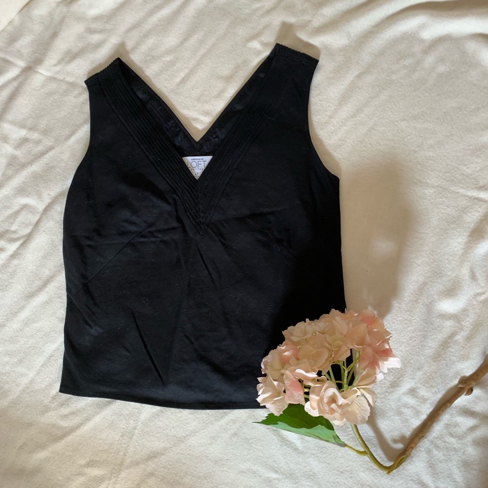 Black V-neck Tank Top